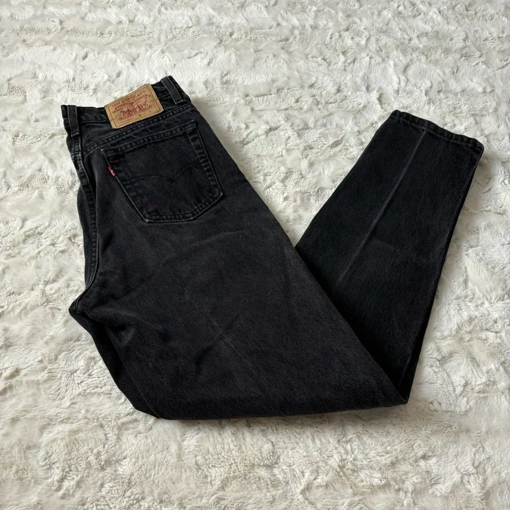Levi's Vintage Women's Size 11 M Black Wash High Waist Tapered Jeans Made in USA